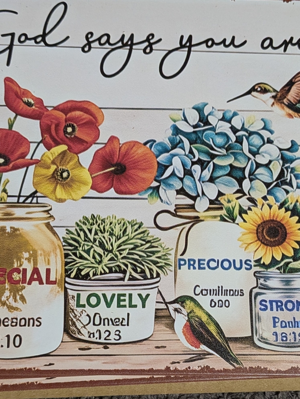 Decorative Floral Mason Jar Wall Tin Sign 8x12